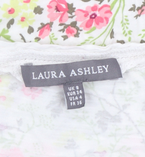 Laura Ashley Women’s Multicoloured Floral Cotton T-Shirt UK 8