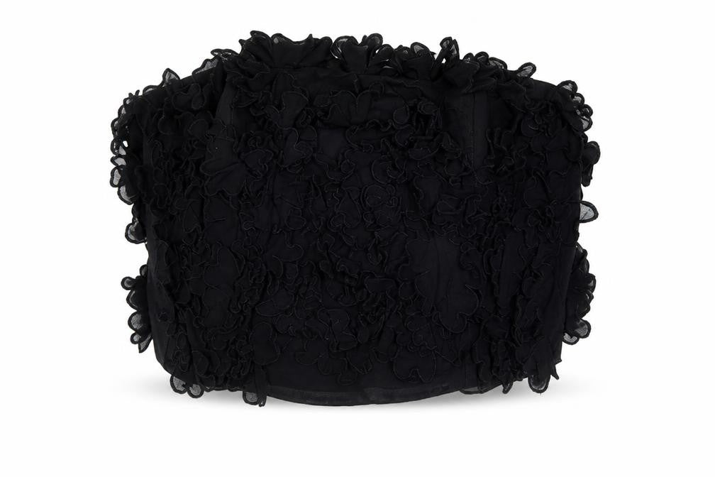 Marks & Spencer Women’s Black Strapless Ruffle Chiffon Blouse Size 12