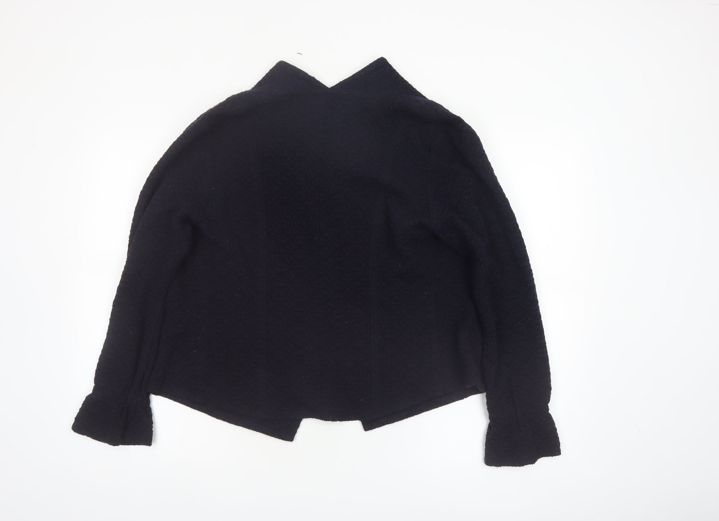Wall London Women's Black Small Open Jacket Wool Blend Made in Britain