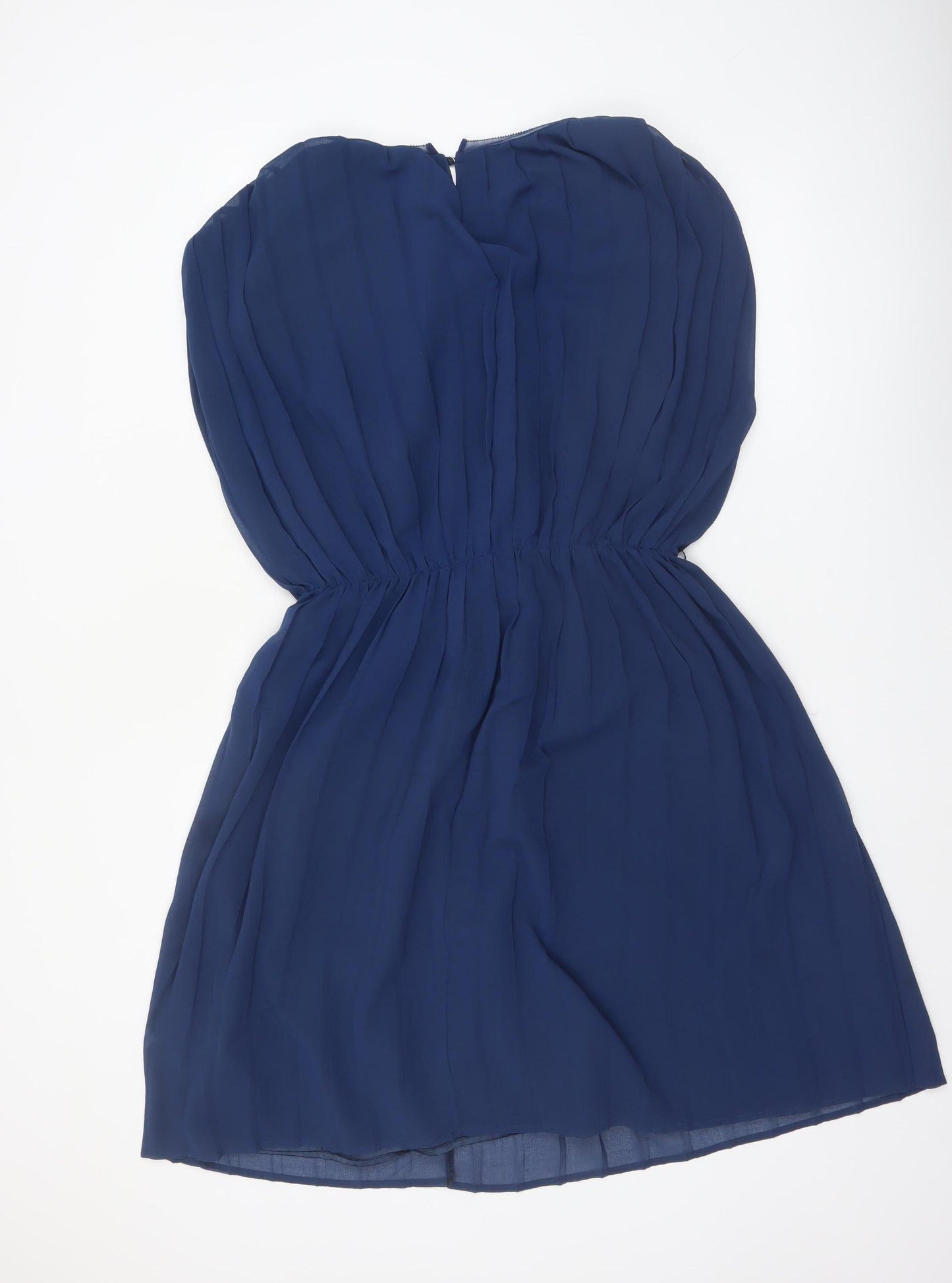 Zara Basic Women’s Blue Pleated Chiffon Shift Dress Size 12