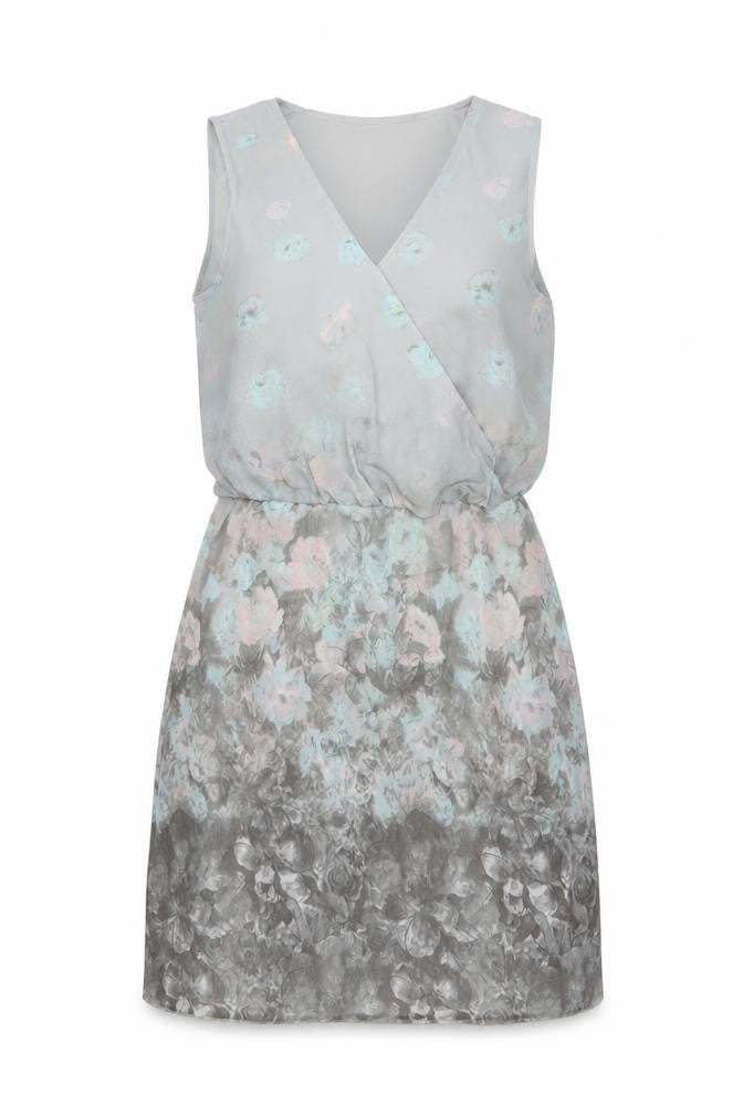 Gina Benotti Womens Grey Floral Sleeveless Shift Dress Size 10