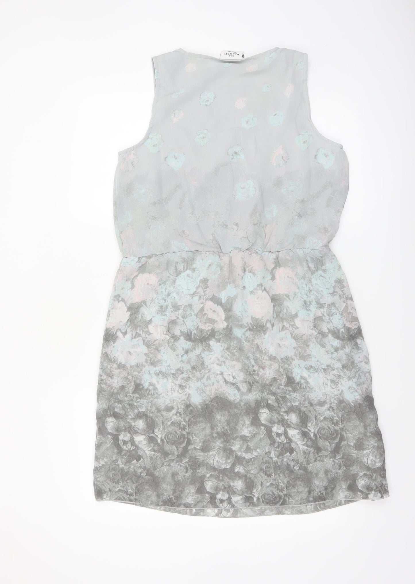 Gina Benotti Womens Grey Floral Sleeveless Shift Dress Size 10