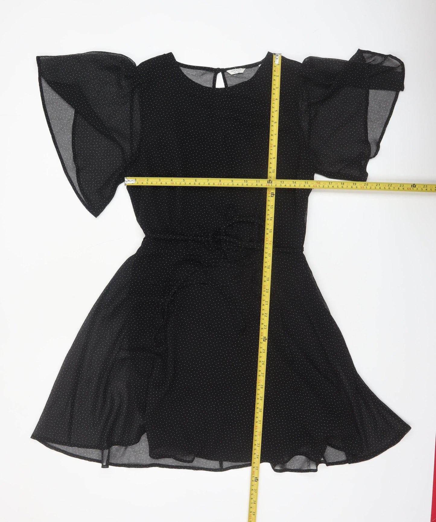 Jack Wills Women’s Black Polka Dot Fit & Flare Dress Size 8