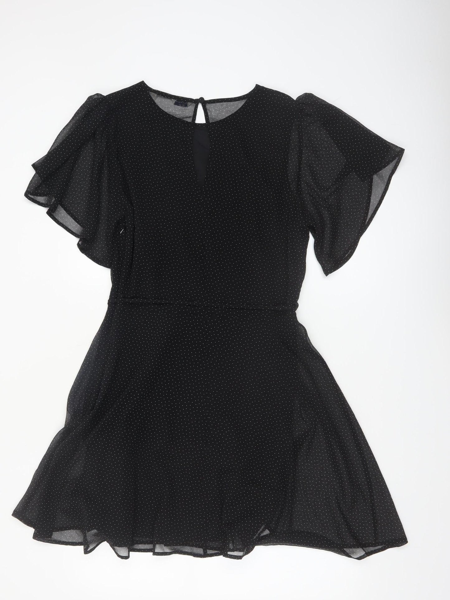 Jack Wills Women’s Black Polka Dot Fit & Flare Dress Size 8