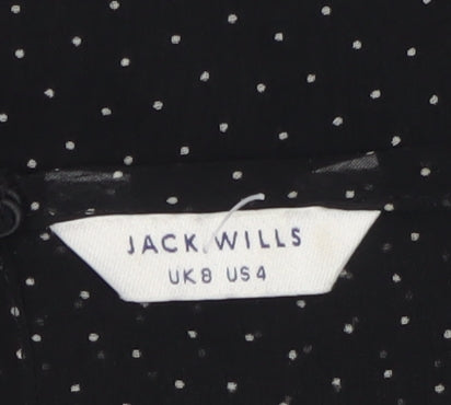 Jack Wills Women’s Black Polka Dot Fit & Flare Dress Size 8
