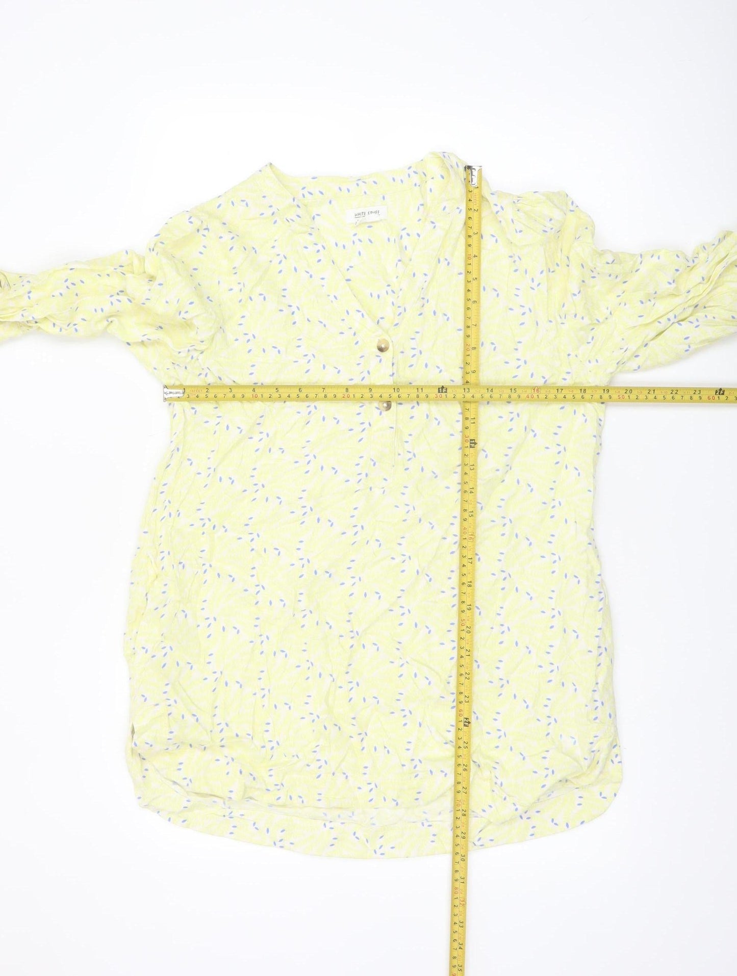 White Stuff Womens Yellow Floral Viscose Tunic Blouse UK 12