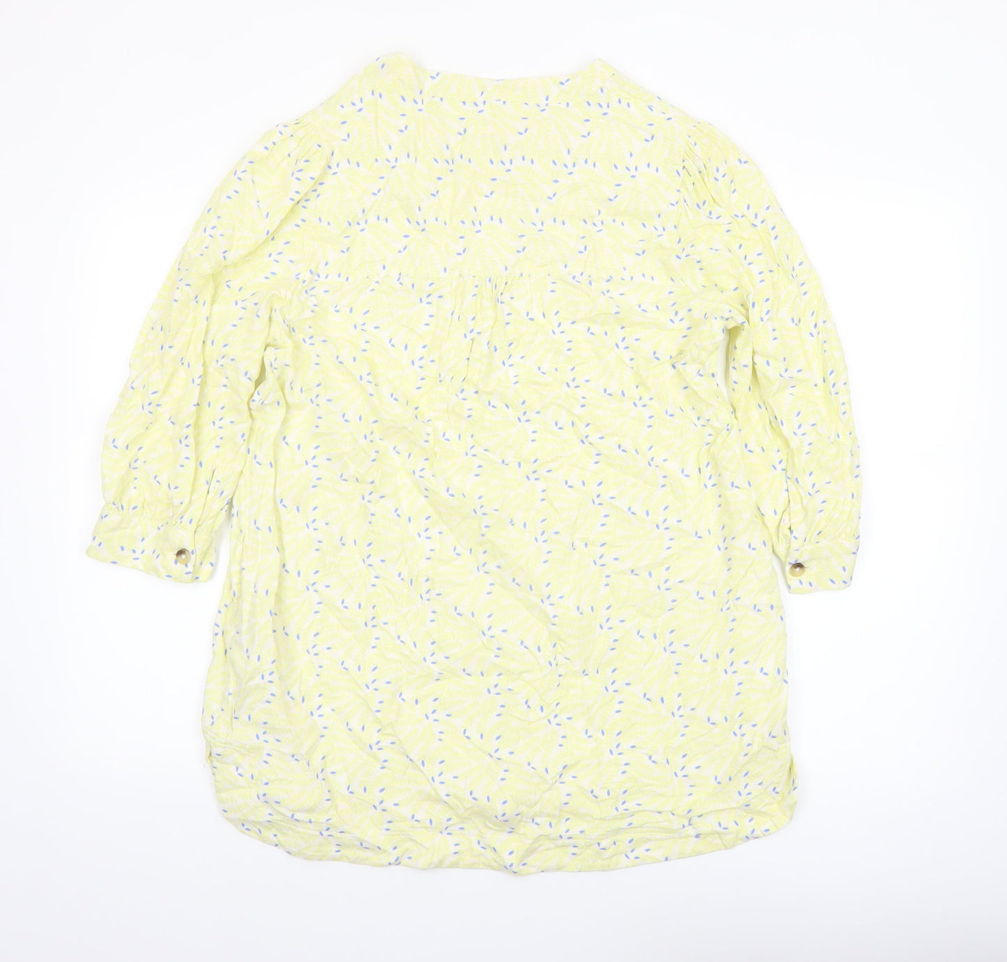 White Stuff Womens Yellow Floral Viscose Tunic Blouse UK 12