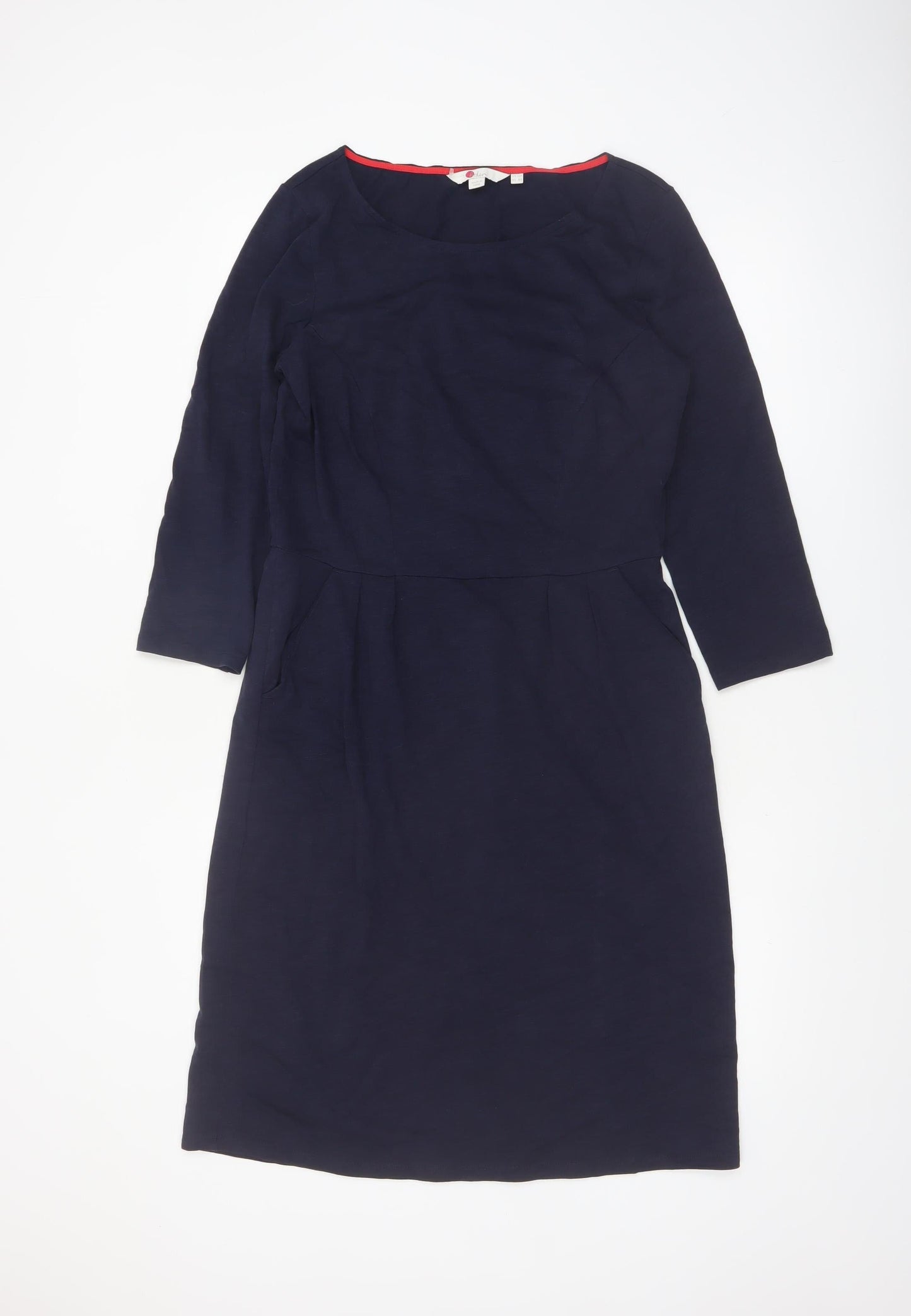 Boden Women's Blue Cotton Shift Dress Size 12 Knee Length
