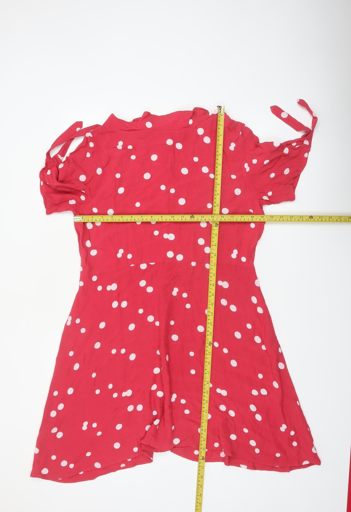 Next Women's Red Polka Dot A-Line Dress Size 18 Short Sleeve