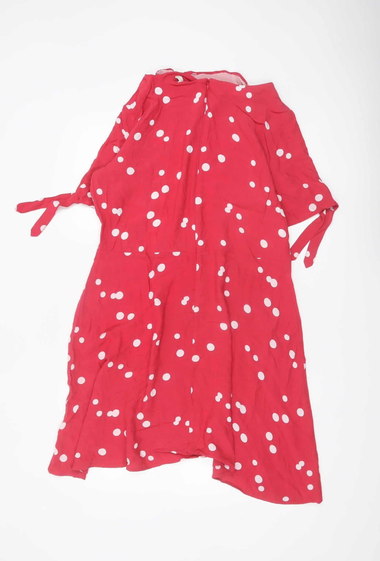 Next Women's Red Polka Dot A-Line Dress Size 18 Short Sleeve