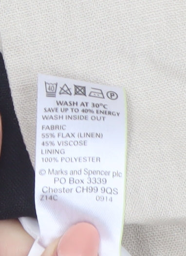 Marks and Spencer Women Black Beige White Colourblock Sheath Dress Size 14