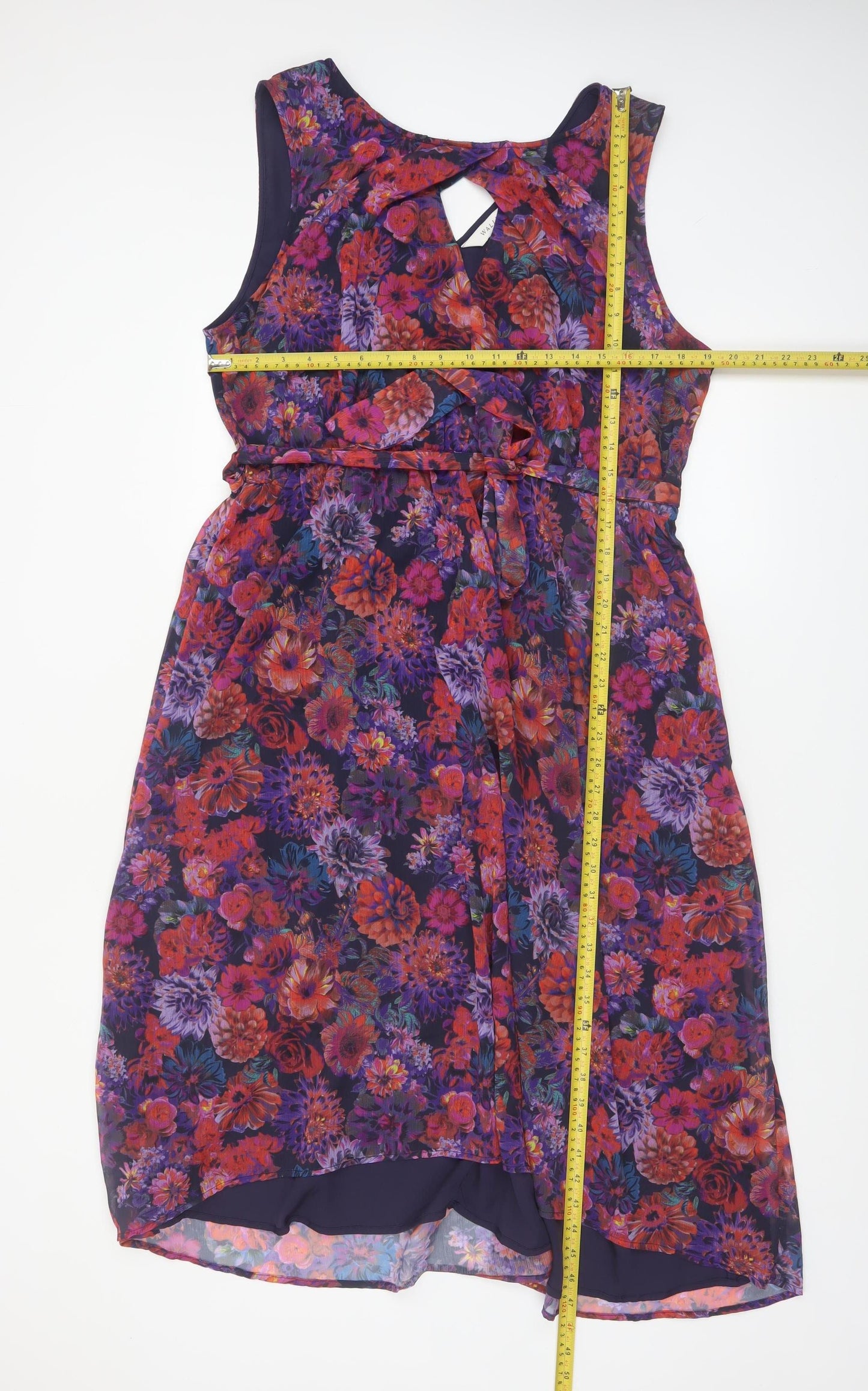 Wallis Women’s Multicoloured Floral Hi-Low Sleeveless Fit & Flare Dress UK 18