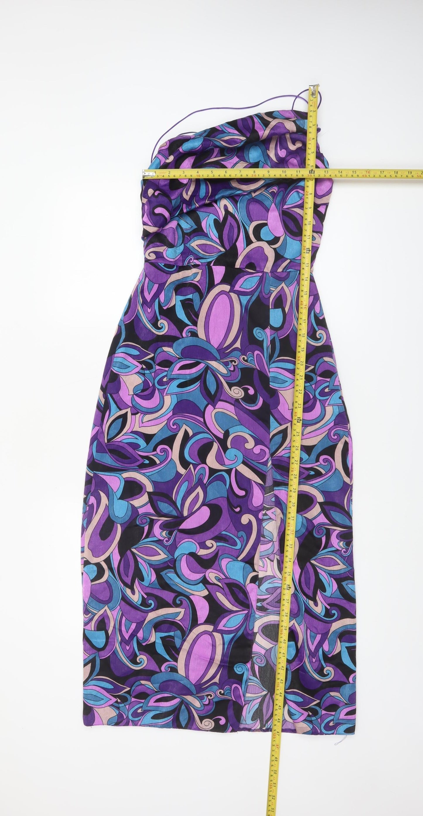 Vesper Women's Multicoloured Strapless Bodycon Dress Size 6