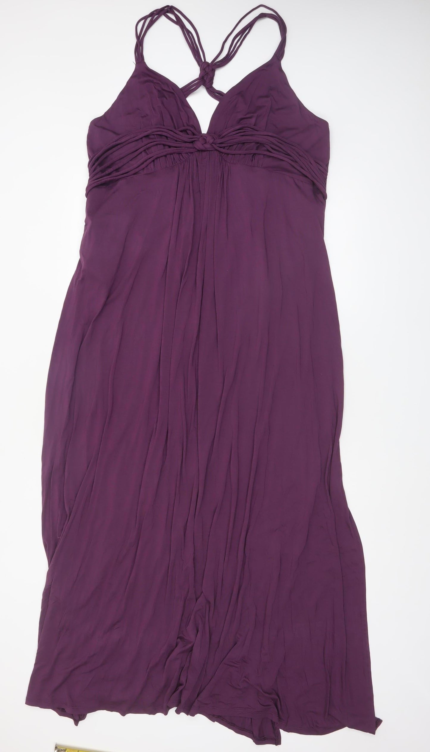 Next Women’s Purple Maxi Dress Size 22 Sleeveless V-Neck Stretch