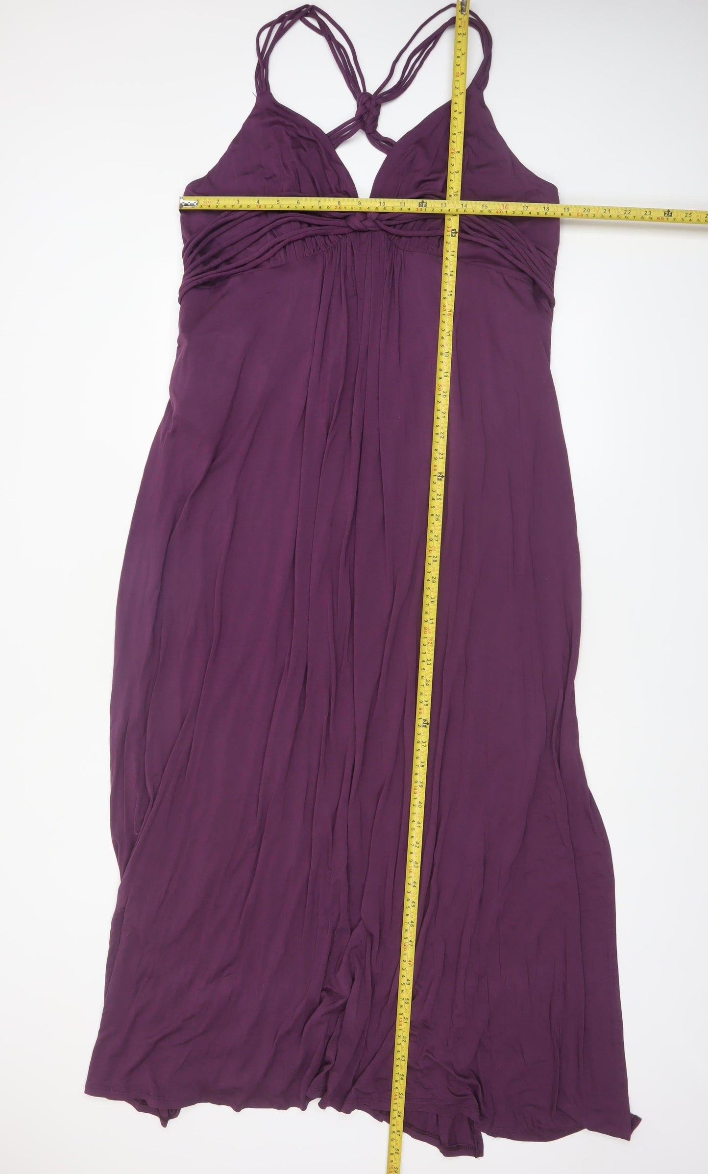 Next Women’s Purple Maxi Dress Size 22 Sleeveless V-Neck Stretch