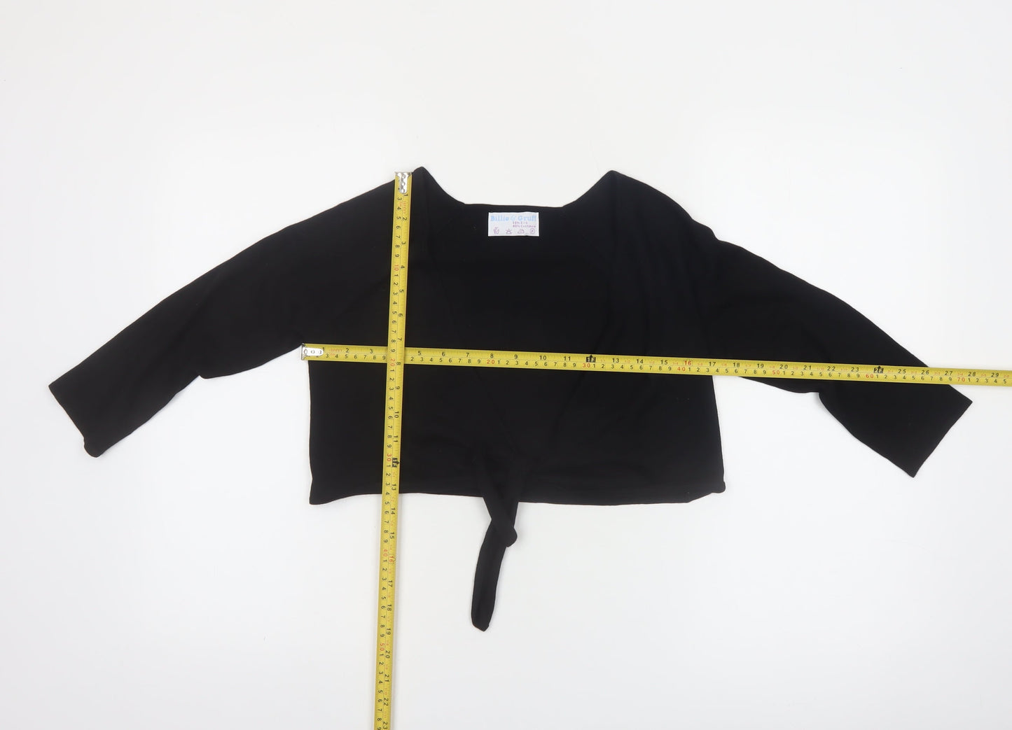 Billie & Gruff Womens Black Silk Cashmere Shrug XS V-Neck Lightweight