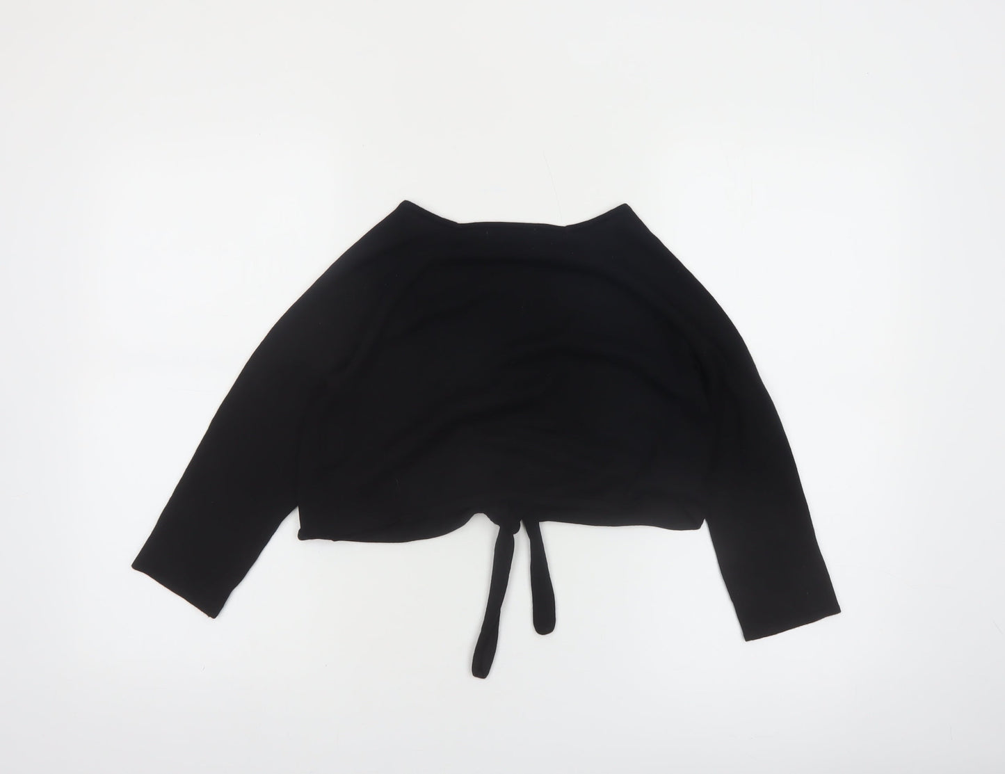 Billie & Gruff Womens Black Silk Cashmere Shrug XS V-Neck Lightweight