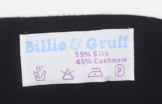 Billie & Gruff Womens Black Silk Cashmere Shrug XS V-Neck Lightweight