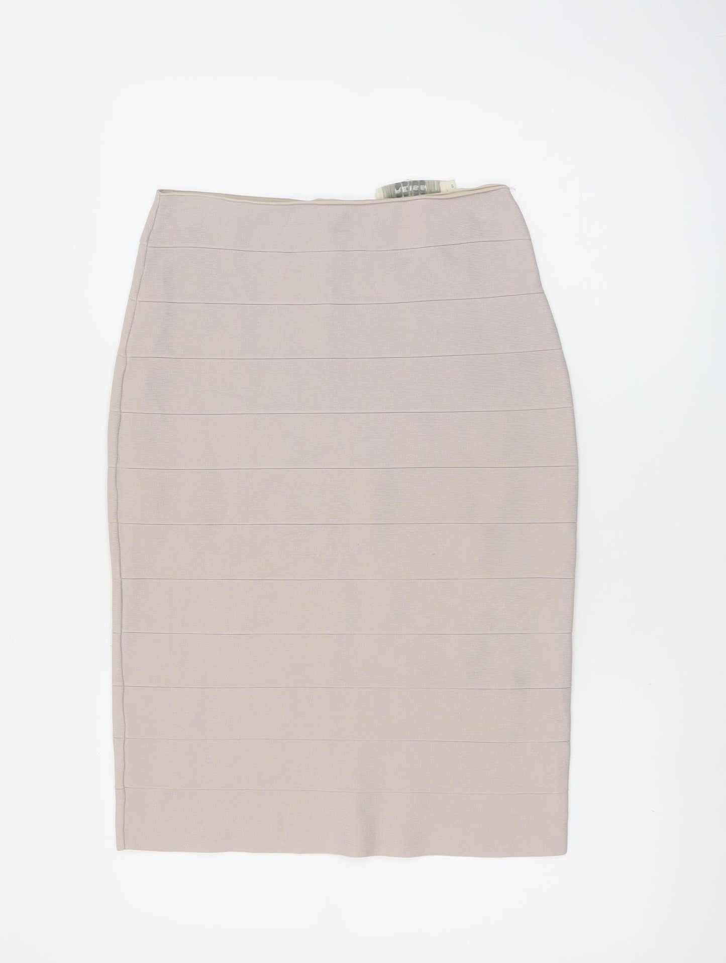 Reiss Women Beige Bandage Knit Pencil Skirt Size S