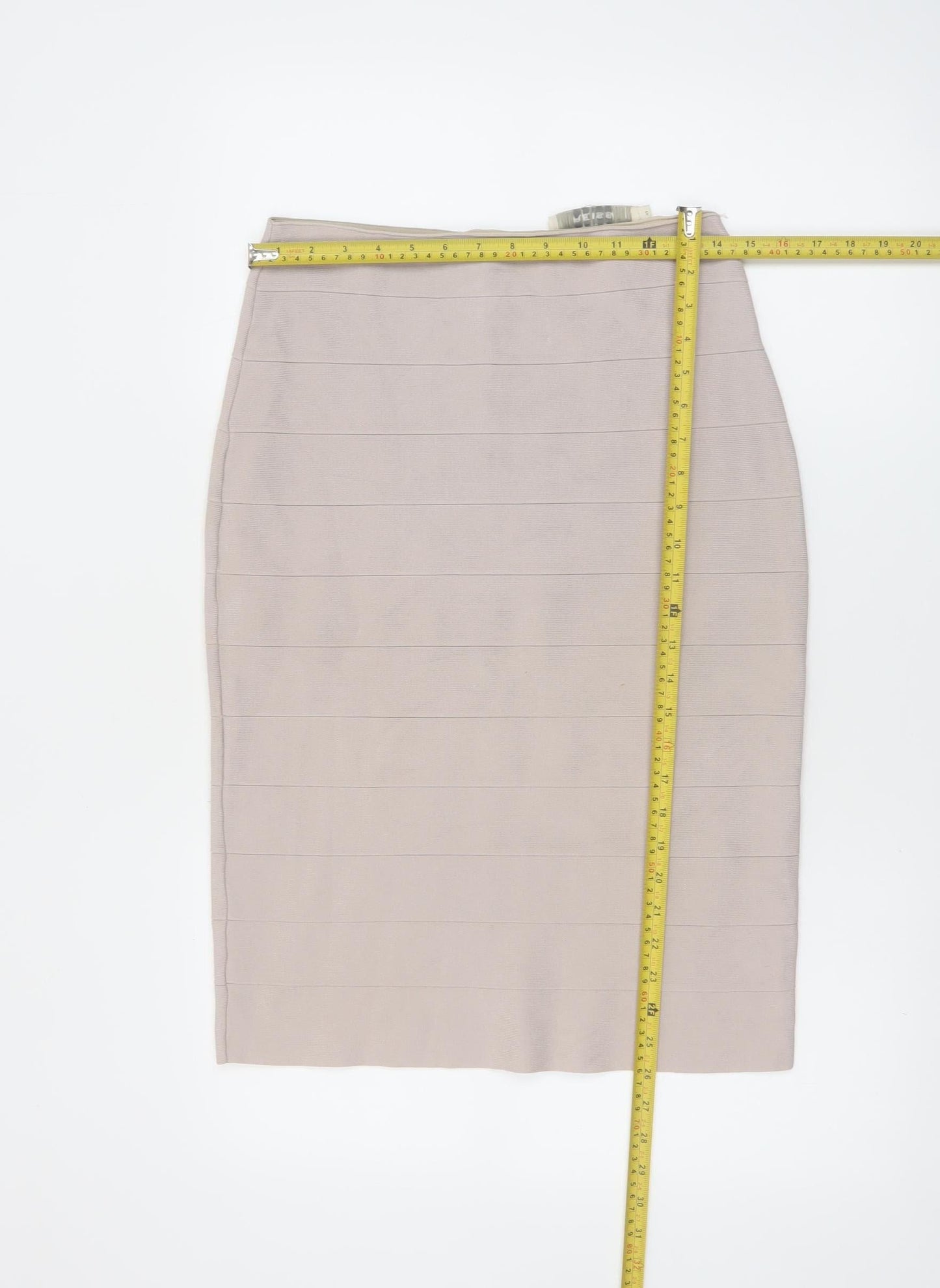 Reiss Women Beige Bandage Knit Pencil Skirt Size S