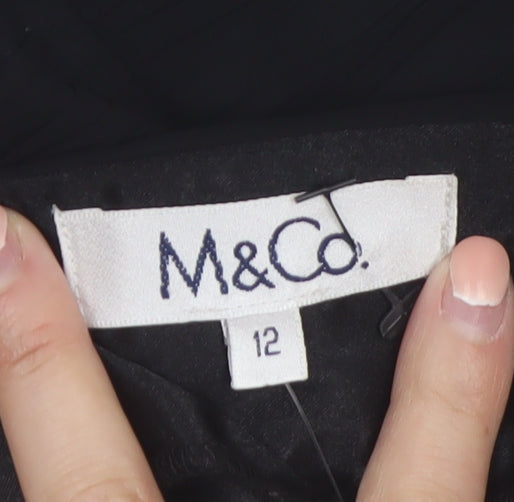 M&Co Women's Black Strapless Camisole Blouse Size 12