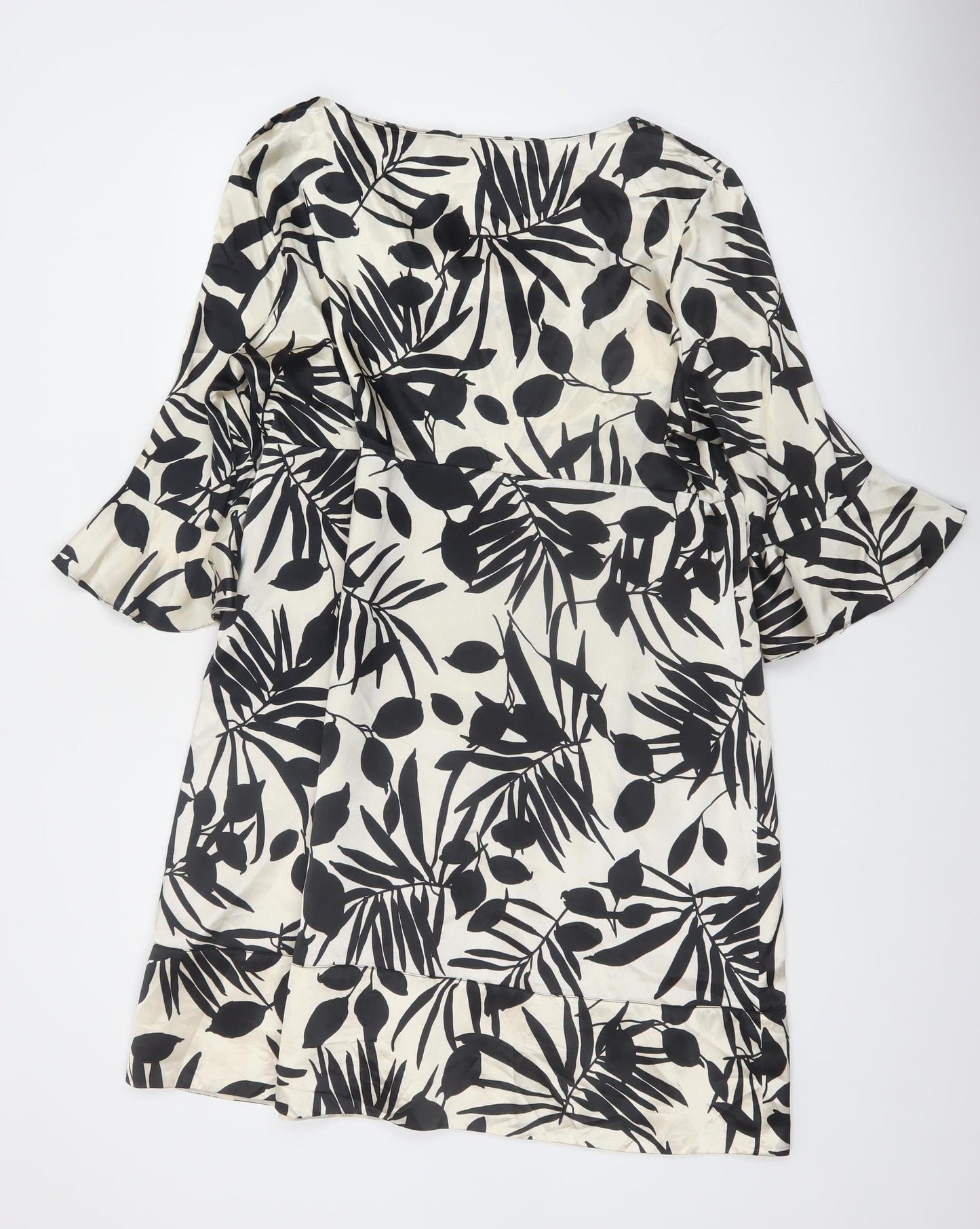 Wallis Women’s Black Floral Knee Length Shift Dress Size 18