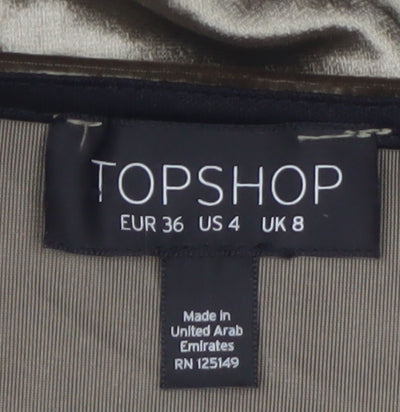 Topshop Women Gold Velvet Slip Dress Size 8 Party