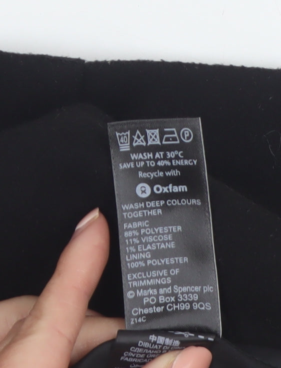 Marks and Spencer Womens Black Size 12 Straight Skirt