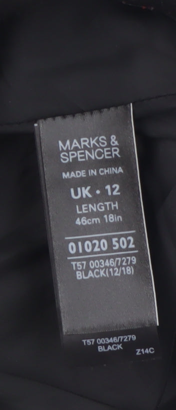 Marks and Spencer Womens Black Size 12 Straight Skirt