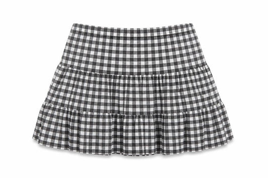 I Saw It First Womens Black Check Pleated Short Skirt Size 12