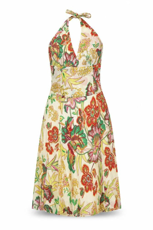 Great Plains Women's Multicoloured Floral Halterneck Cotton Dress M