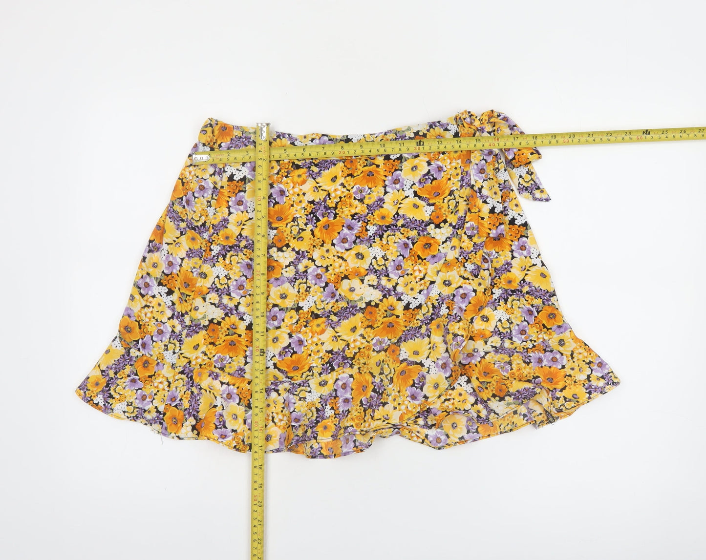 H&M Women’s Multicoloured Floral Wrap Skirt Size 12 Short Lightweight