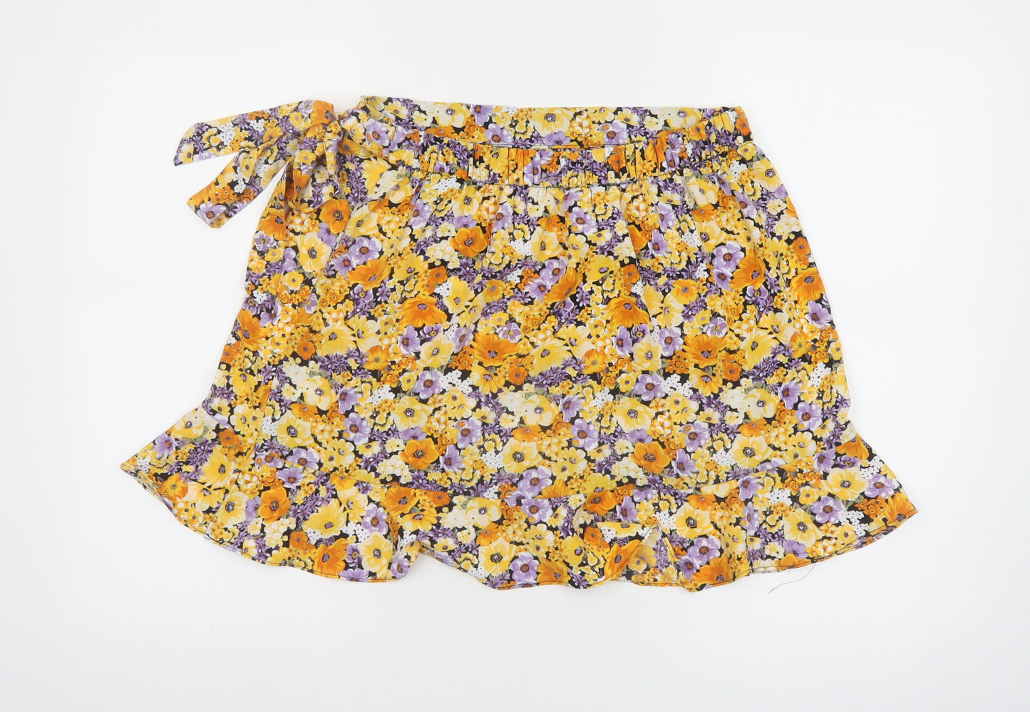 H&M Women’s Multicoloured Floral Wrap Skirt Size 12 Short Lightweight