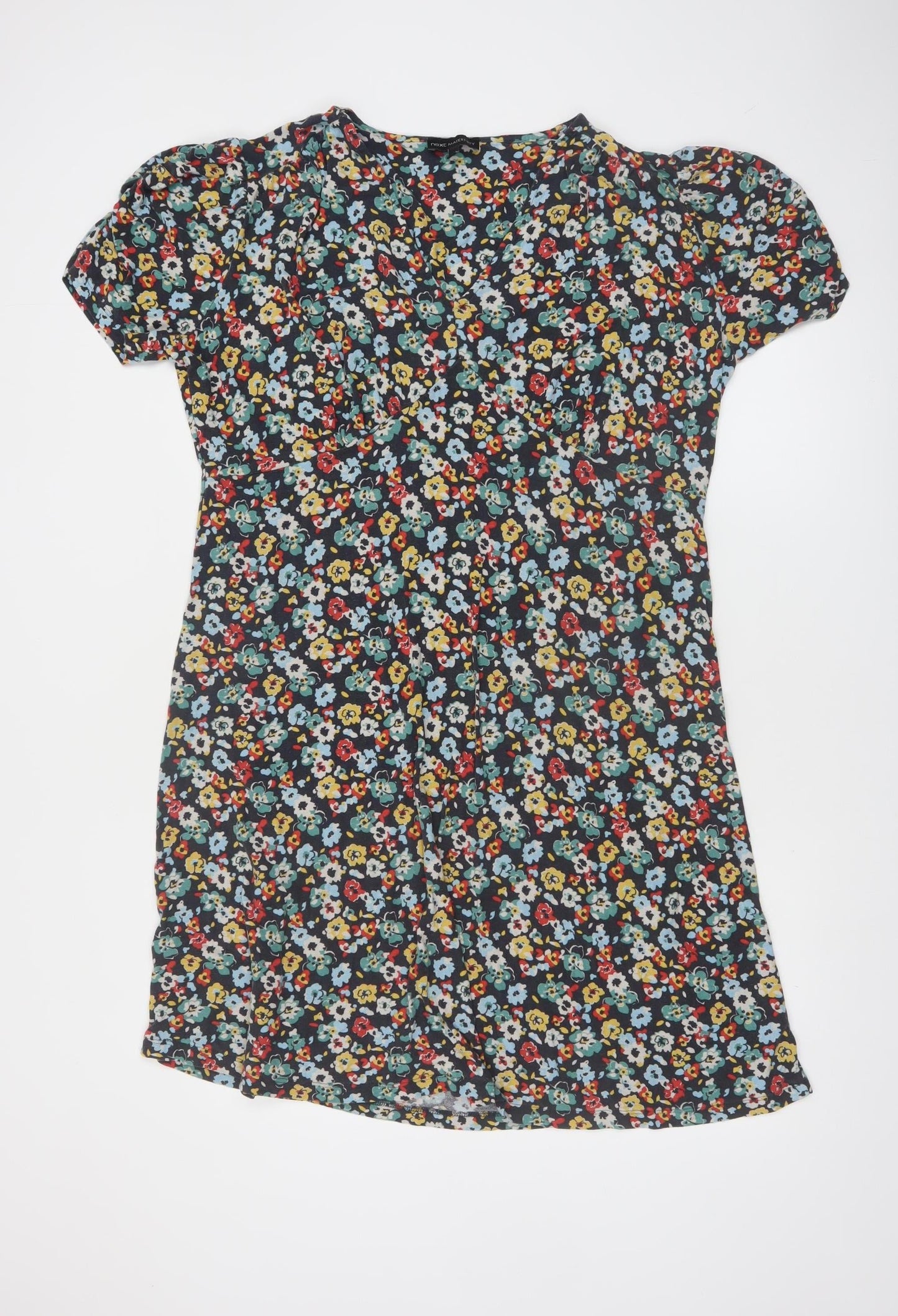 Next Maternity Multicoloured Floral Knee Length Shift Dress Size 16