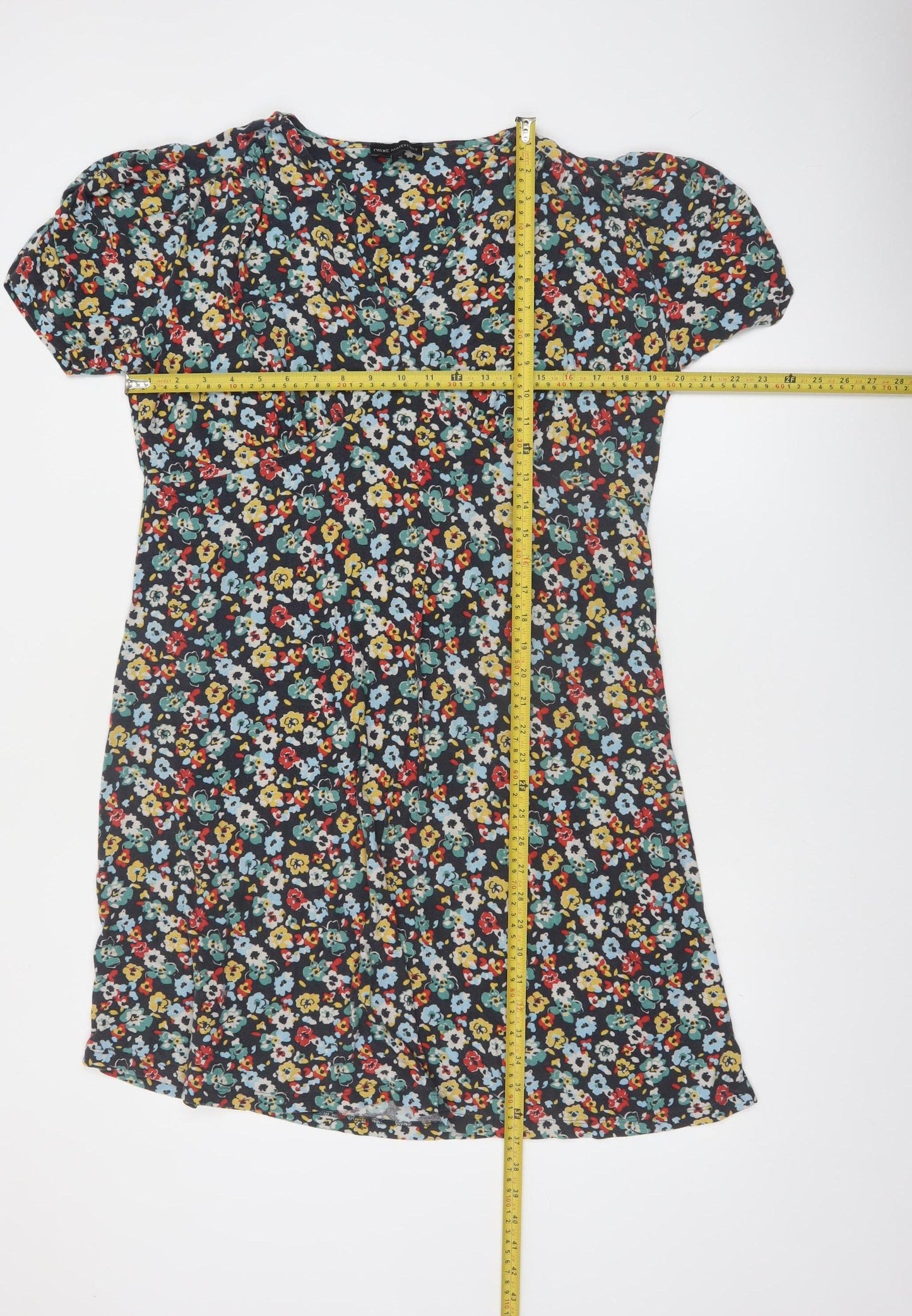 Next Maternity Multicoloured Floral Knee Length Shift Dress Size 16