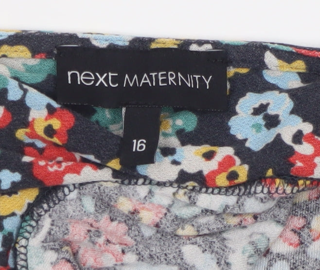 Next Maternity Multicoloured Floral Knee Length Shift Dress Size 16