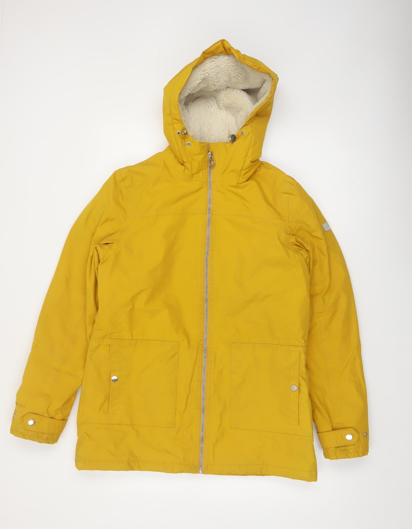 Regatta Womens Yellow Hooded Parka Jacket Size 12 Water Resistant