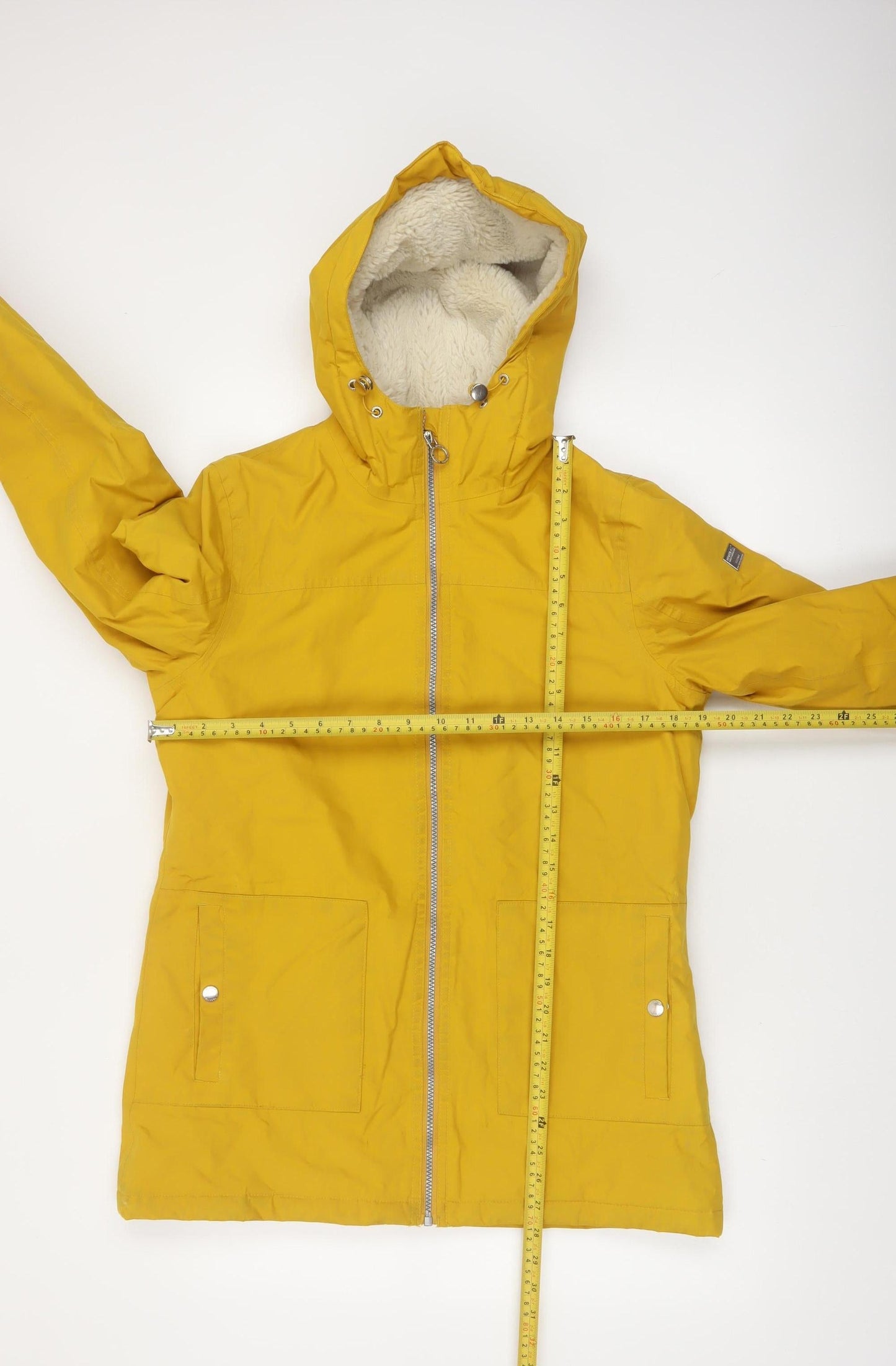 Regatta Womens Yellow Hooded Parka Jacket Size 12 Water Resistant