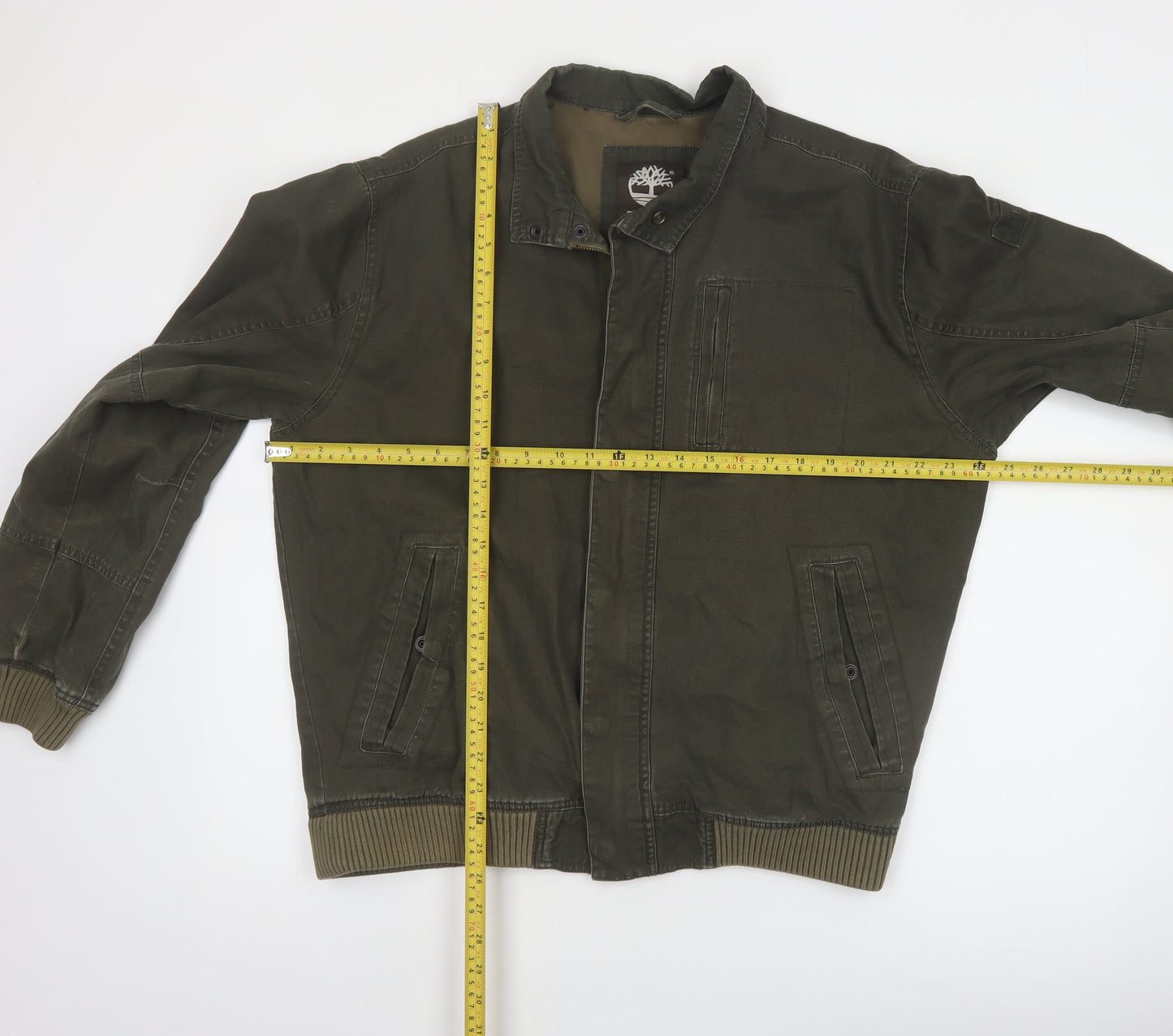 Timberland Men's Green Cotton Bomber Jacket Size M Casual Outdoor