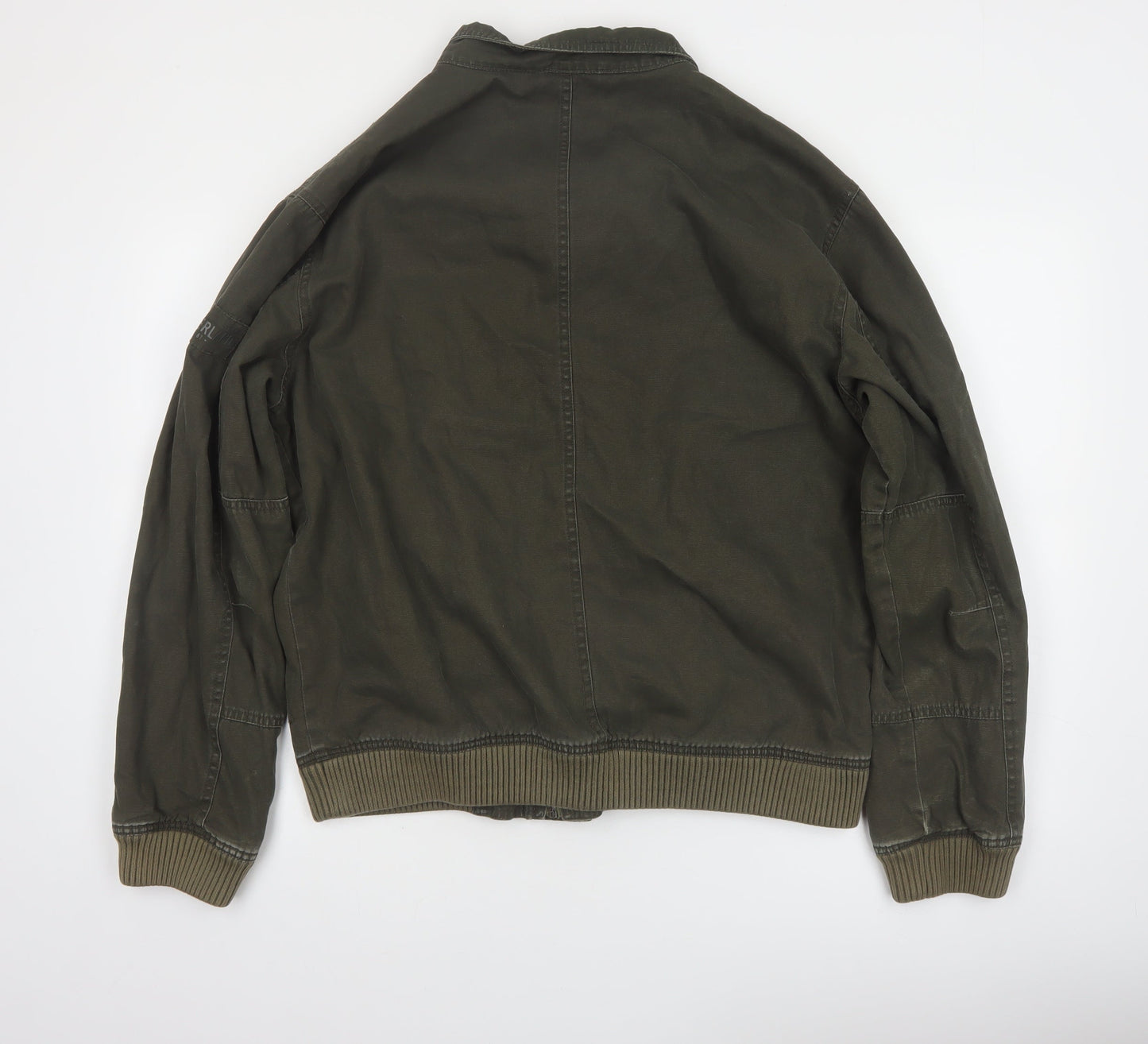 Timberland Men's Green Cotton Bomber Jacket Size M Casual Outdoor