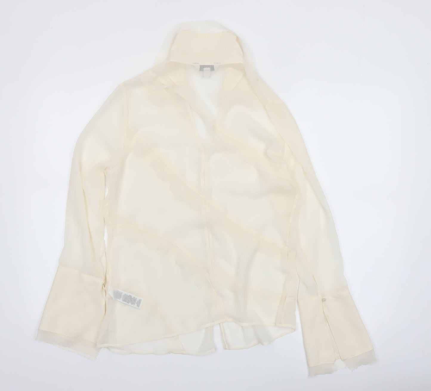 Marks and Spencer Women's Ivory Sheer Chiffon Blouse Size 12