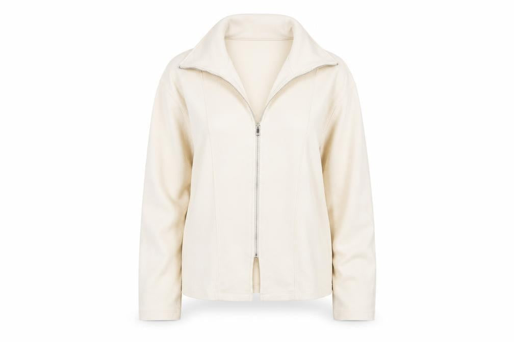 Marks and Spencer Women's Ivory Cotton Blend Zip Jacket Size 8