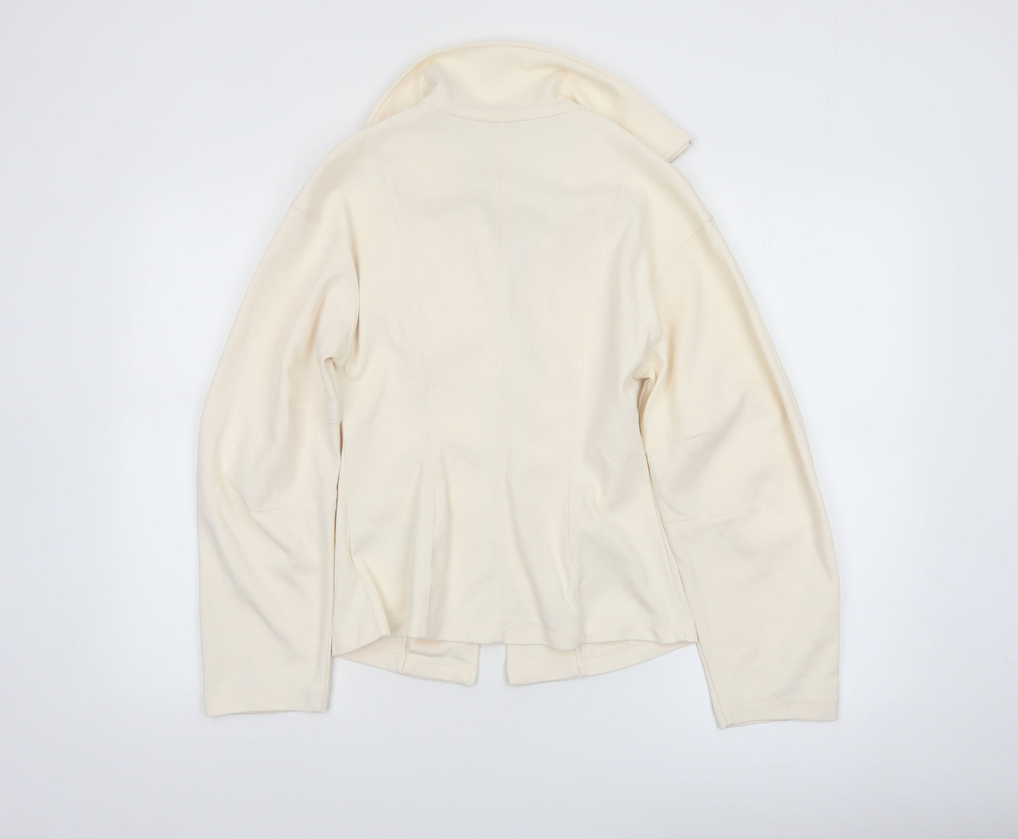 Marks and Spencer Women's Ivory Cotton Blend Zip Jacket Size 8