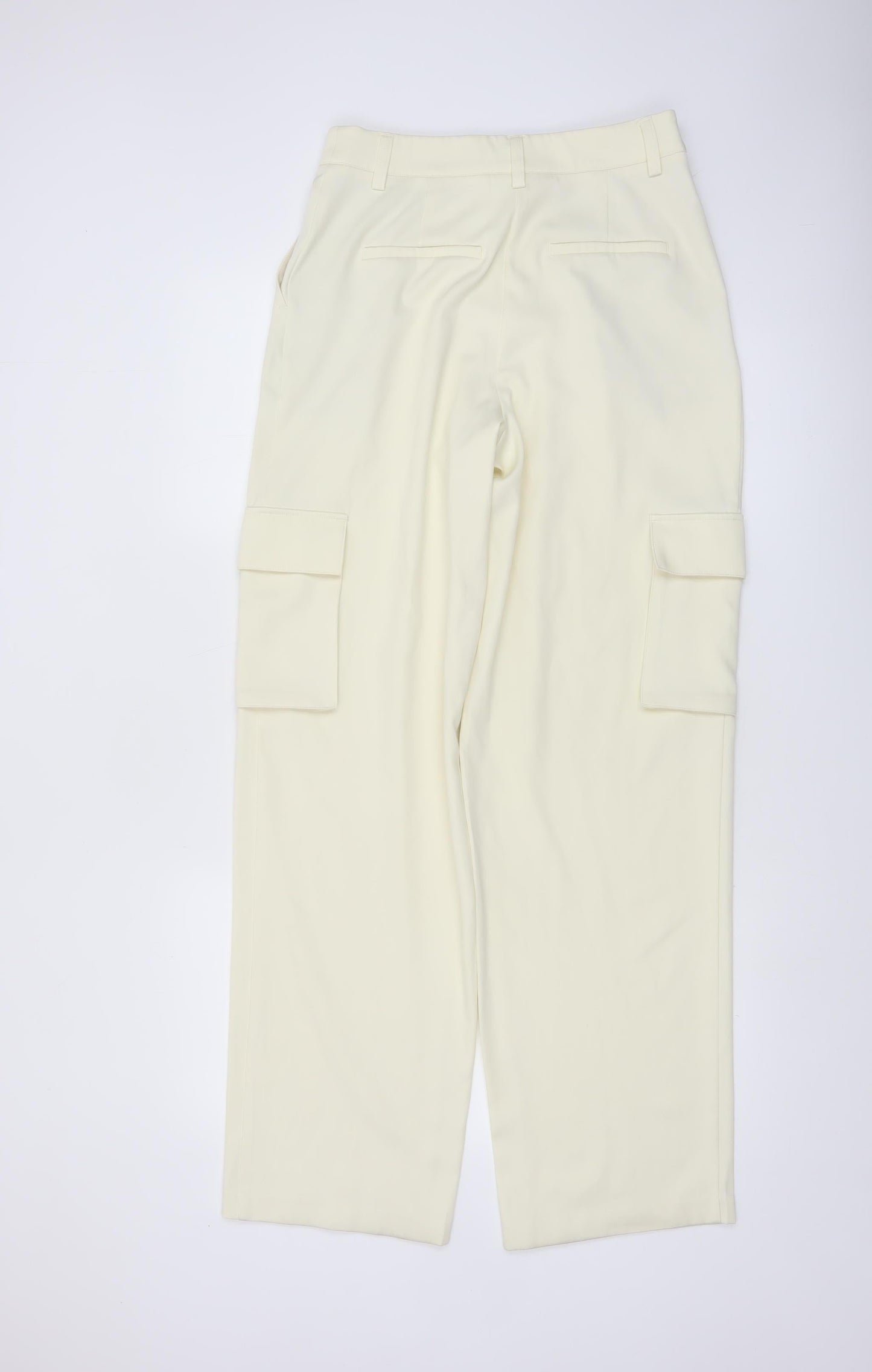 NA-KD Women's Ivory Cargo Straight Leg Trousers Size 6