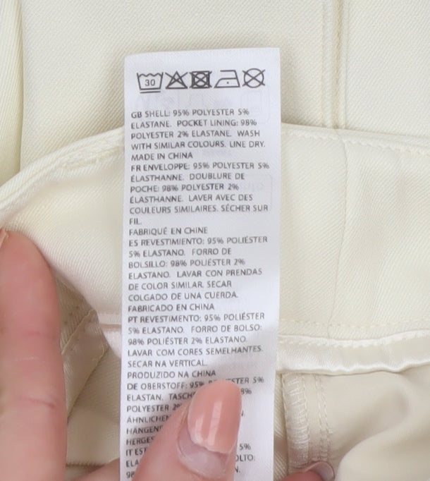 NA-KD Women's Ivory Cargo Straight Leg Trousers Size 6