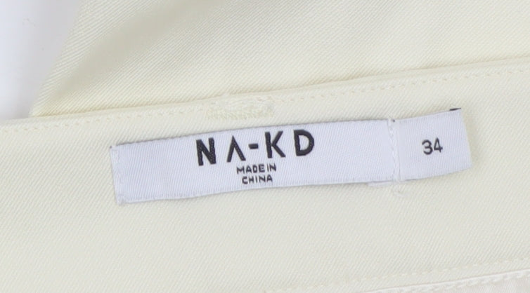NA-KD Women's Ivory Cargo Straight Leg Trousers Size 6