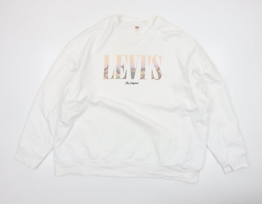 Levi's Mens White 2XL Relaxed Crew Neck Sweatshirt