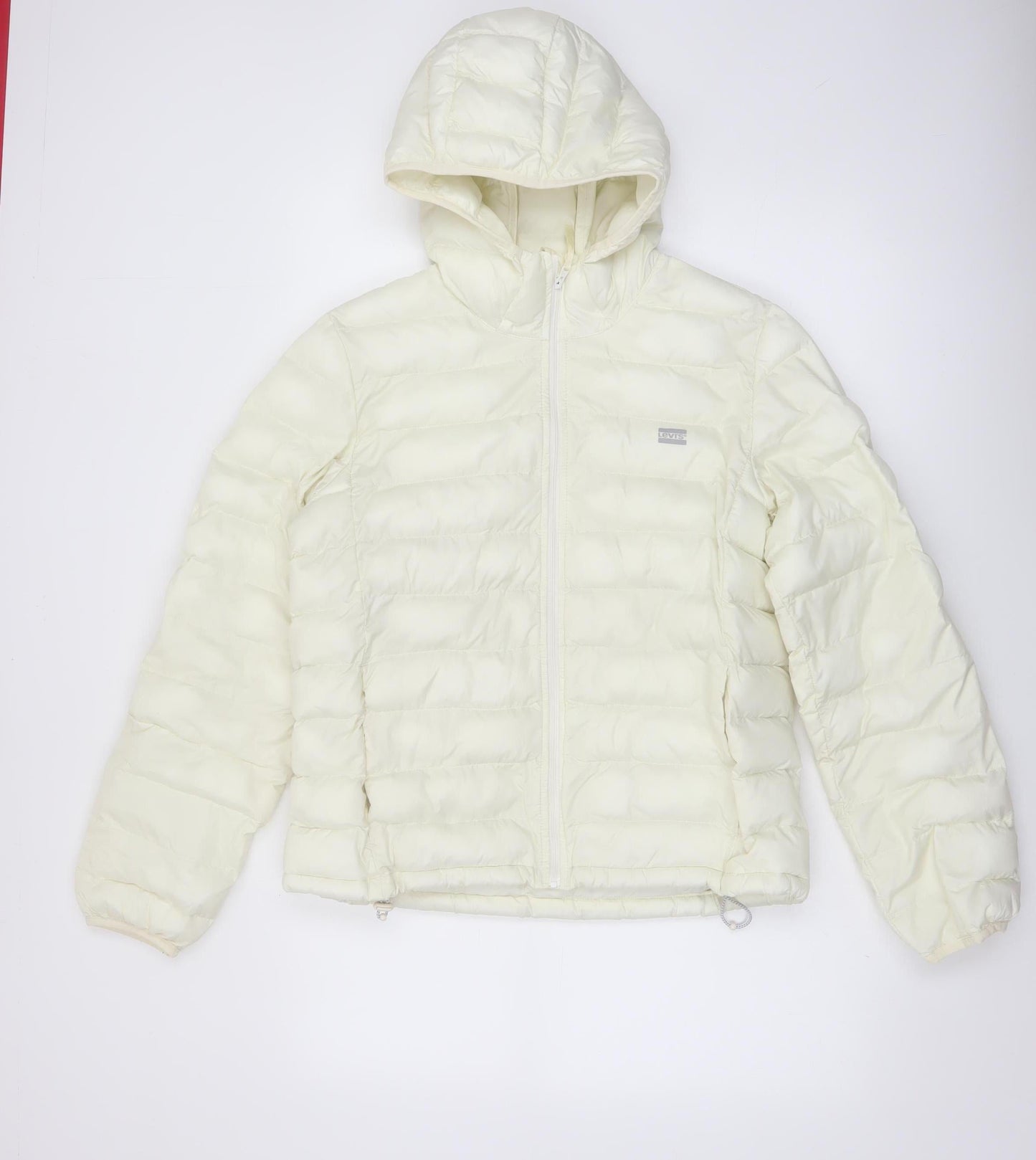 Levi's Womens Ivory Hooded Puffer Jacket M Regular Fit