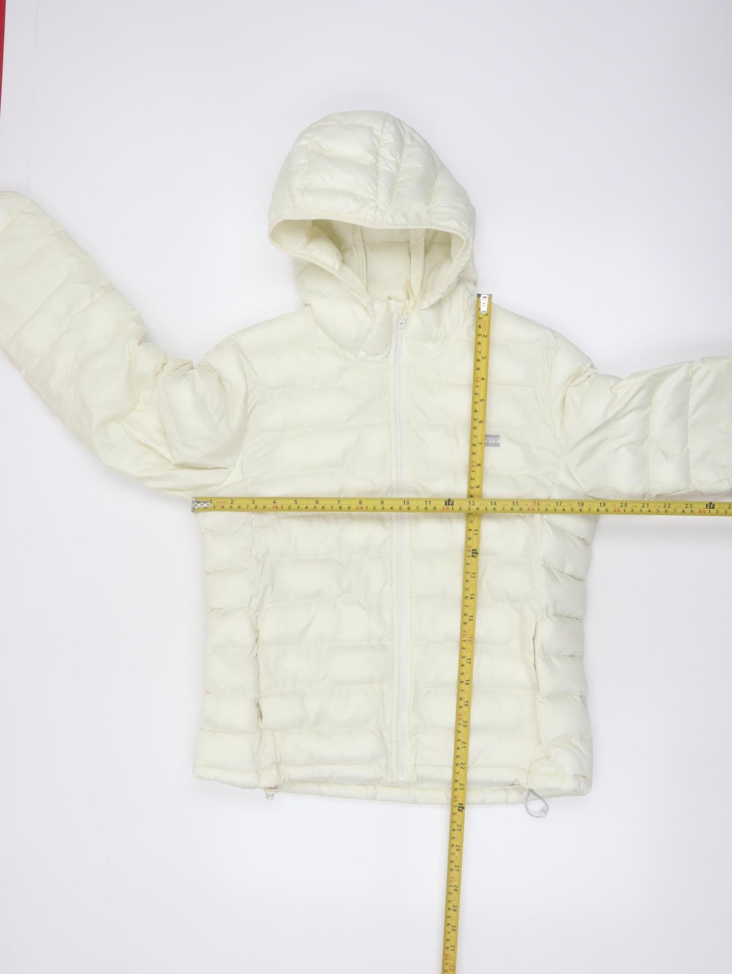 Levi's Womens Ivory Hooded Puffer Jacket M Regular Fit