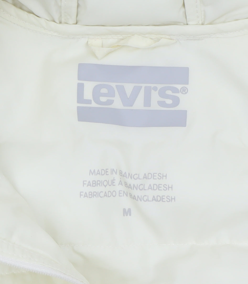 Levi's Womens Ivory Hooded Puffer Jacket M Regular Fit